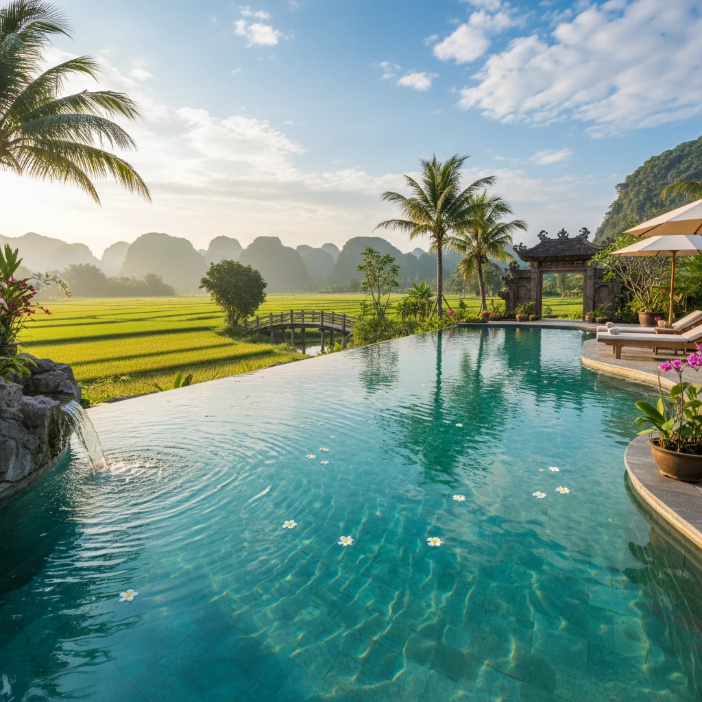 Ảnh hồ bơi thanh bình tối ưu SEO