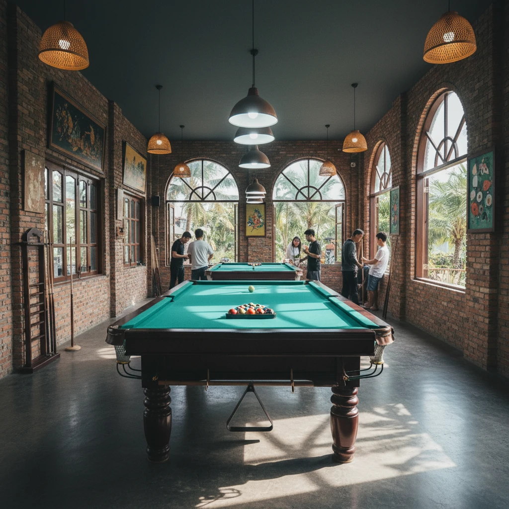 Bàn bi-a chất lượng tại câu lạc bộ bi a