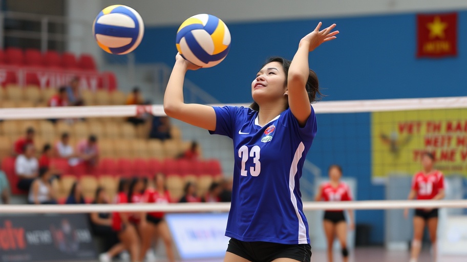 Bích Thủy tham gia giải đấu bóng chuyền