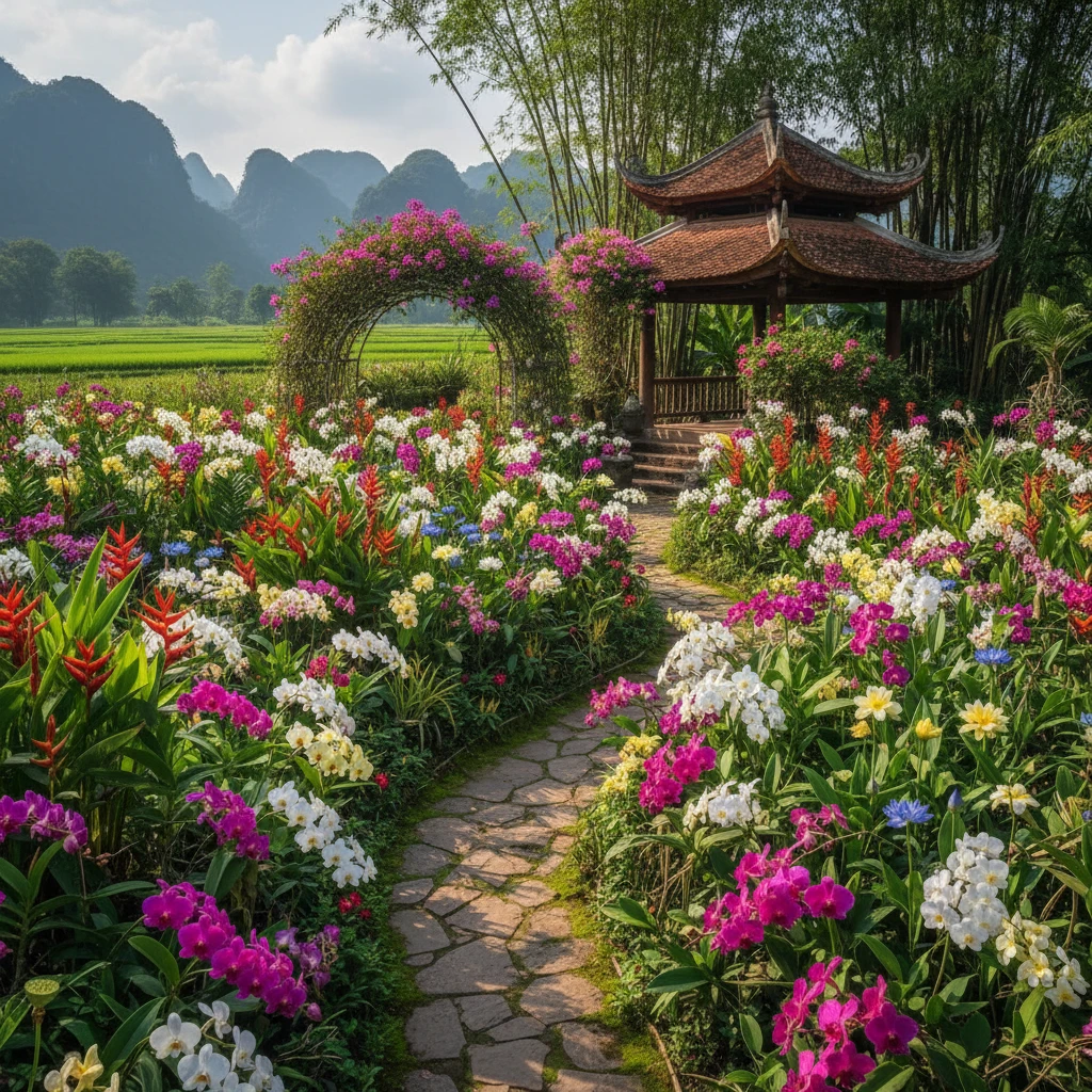 Chọn loài hoa và thiết kế vườn bông