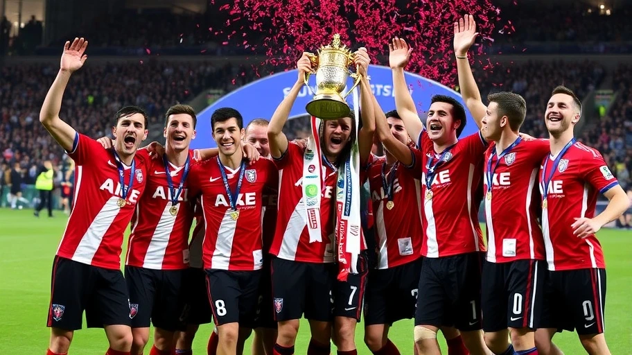 Hình ảnh đội AZ Alkmaar mừng chiến thắng.