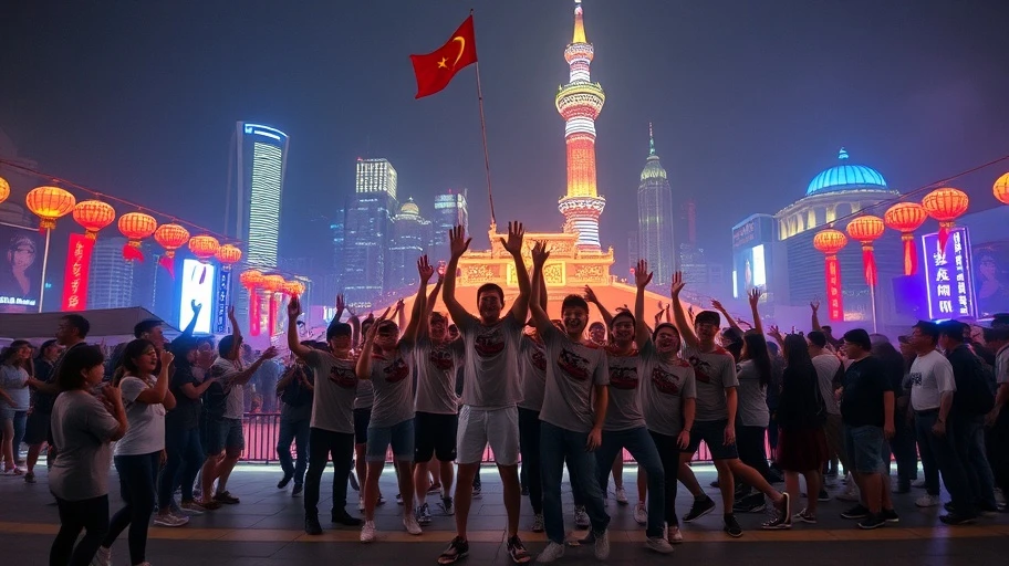 Hình ảnh đội bóng Wuhan Three Towns mừng chiến thắng