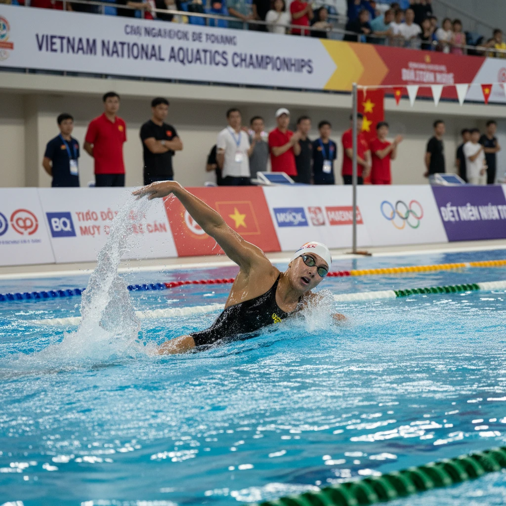 Hình ảnh kình ngư bơi lội chuyên nghiệp thi đấu.