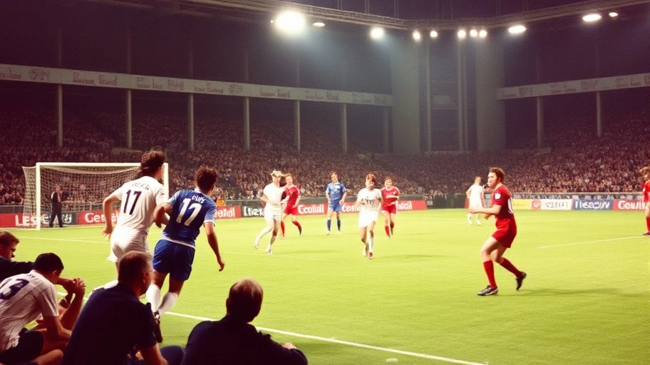 Hình ảnh lịch sử về một trận đấu bóng đá V League vào những năm 1980.