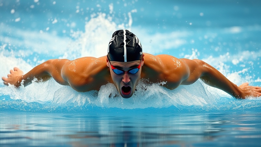 Hình ảnh Michael Phelps đang thi đấu