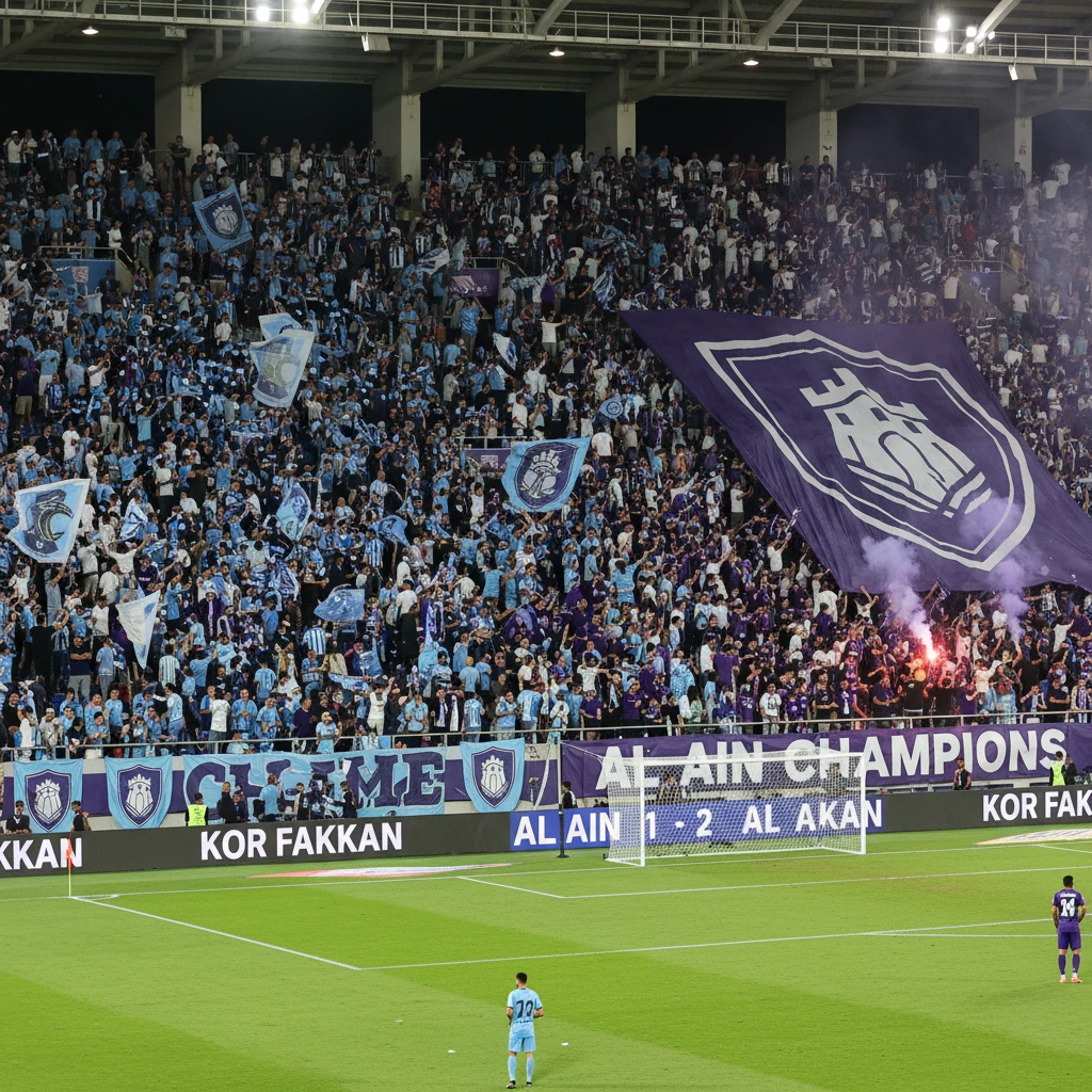 Hình ảnh người hâm mộ hai đội Khor Fakkan và Al Ain