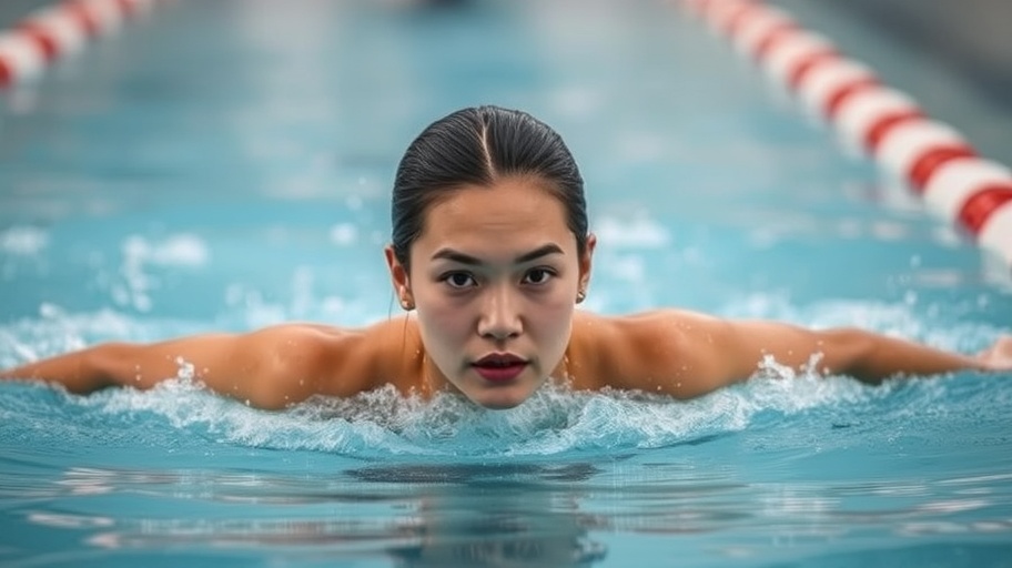Hình ảnh Nguyễn Thị Ánh Viên đang bơi