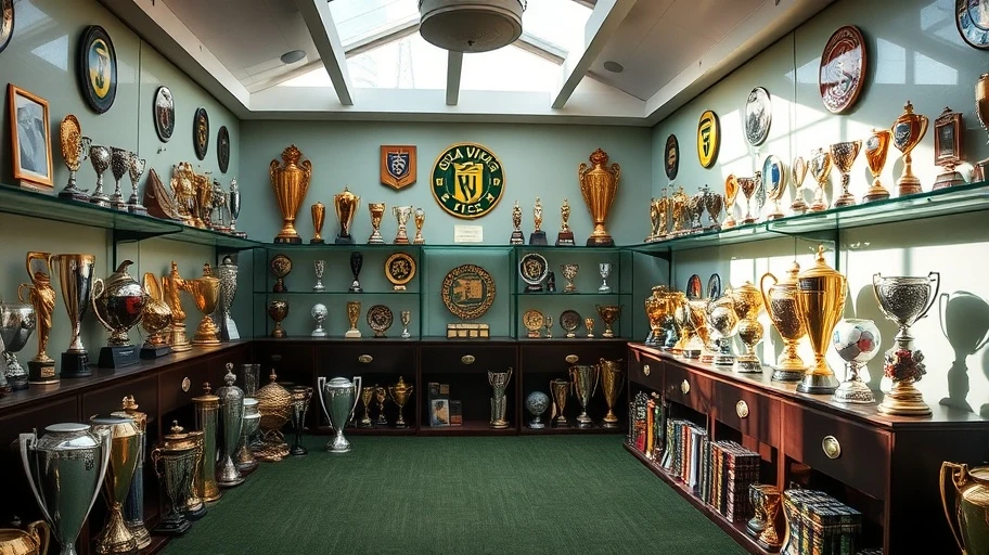 Hình ảnh phòng danh hiệu của Boavista FC.