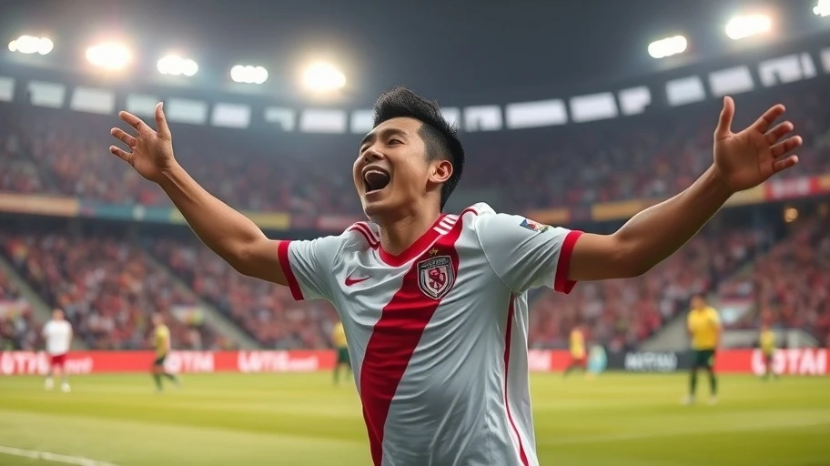 Hình ảnh Rimario ăn mừng bàn thắng tại V.League