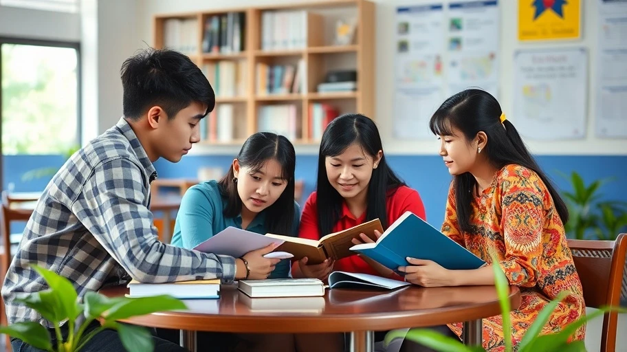 Hình ảnh sinh viên tham gia câu lạc bộ học thuật