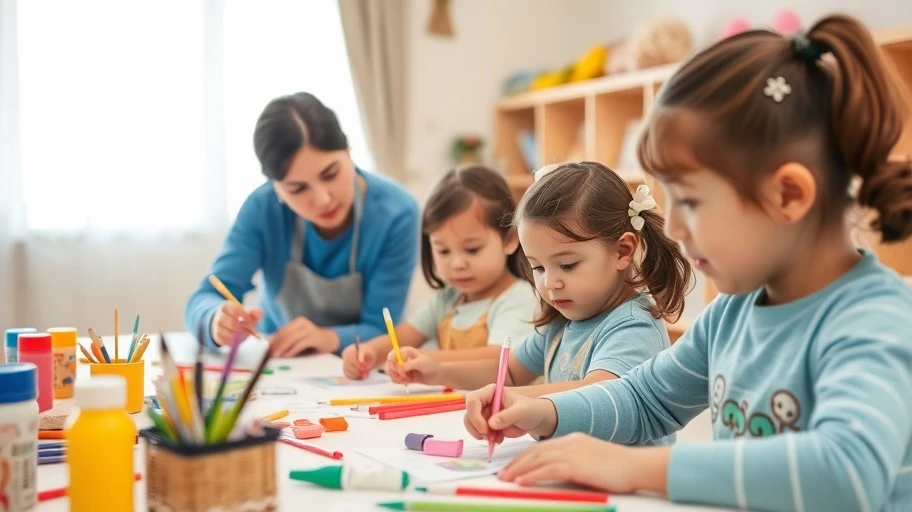Hoạt động nghệ thuật sáng tạo cho trẻ tại câu lạc bộ hè.