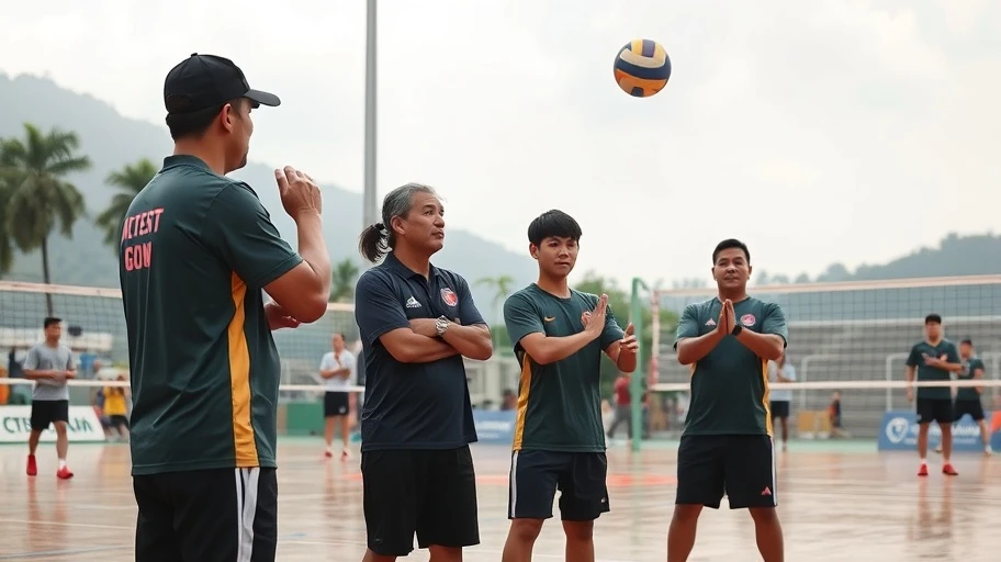 Huấn luyện viên bóng chuyền nữ Việt Nam chỉ đạo trong giải đấu