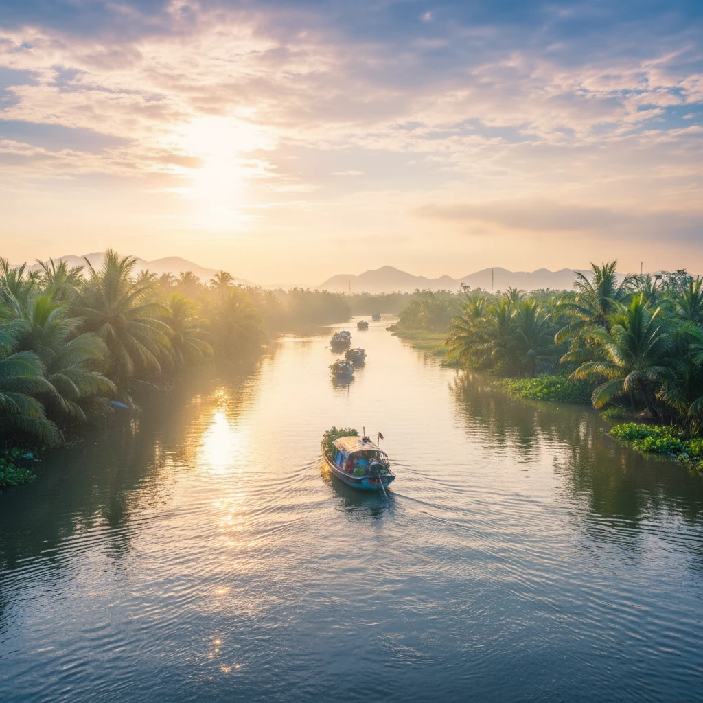 Khung cảnh thiên nhiên Cần Thơ, quê hương Ánh Viên.