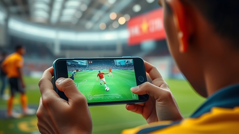 Người đang chơi EA SPORTS FC Mobile Soccer trên điện thoại di động.