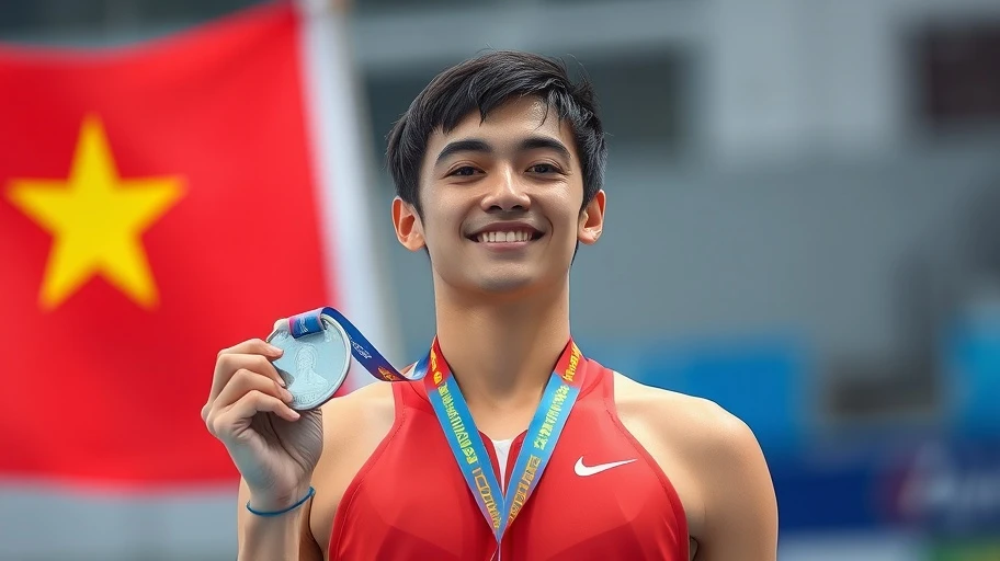 Nguyễn Huy Hoàng nhận huy chương tại SEA Games 31
