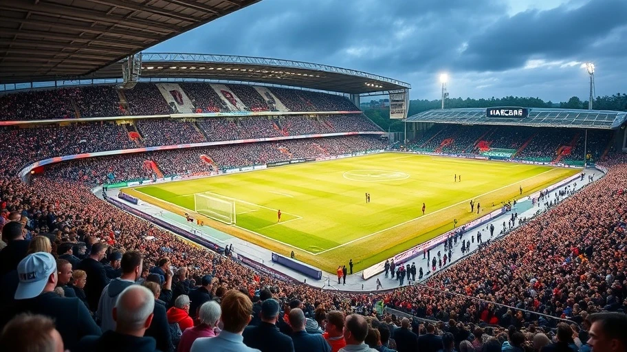 Sân vận động AGF Aarhus đông đúc.