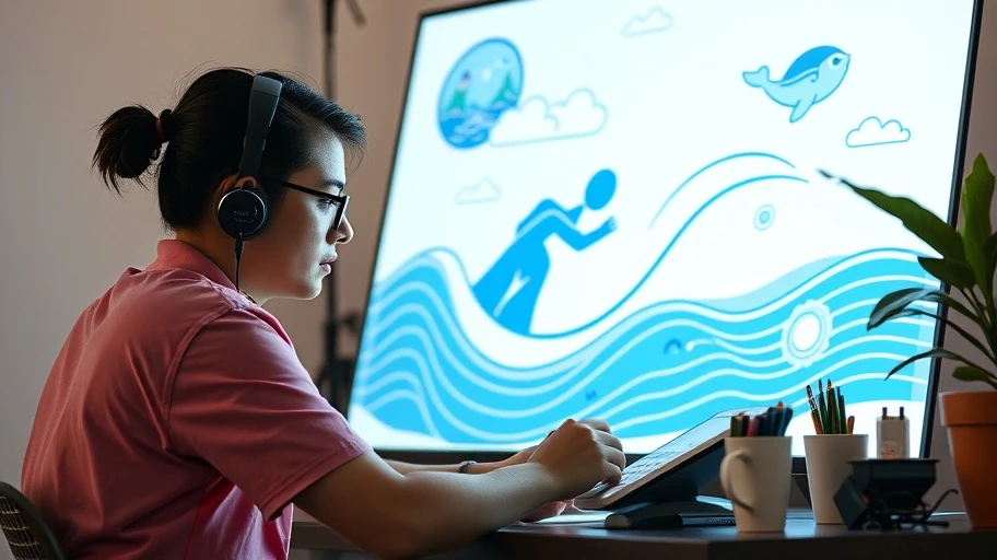 Thiết kế ảnh bơi lội vector độc đáo