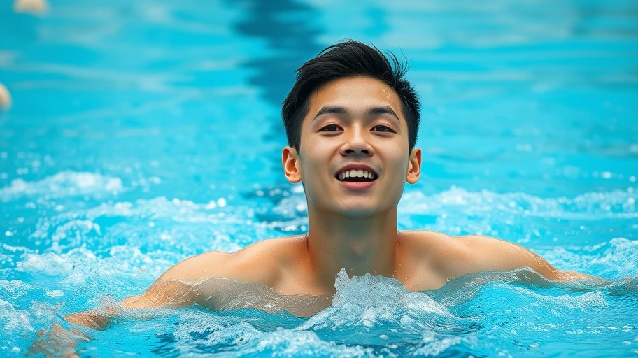 Vận động viên bơi lội giỏi Vũ Cảnh Minh.