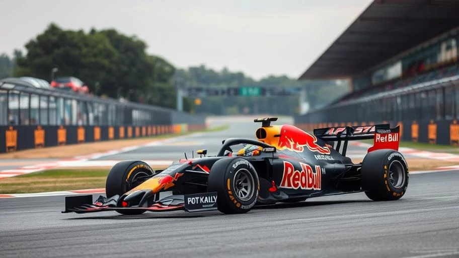 Xe đua F1 với màu sắc thương hiệu Red Bull